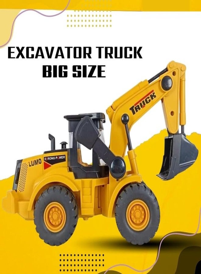 KONIGIN Play Game Big Excavator Toys Construction Truck Friction Powered Loader Bulldozer with Simulated Lights Truck Model Construction Toys for Kids (Multicolor) - Image 4